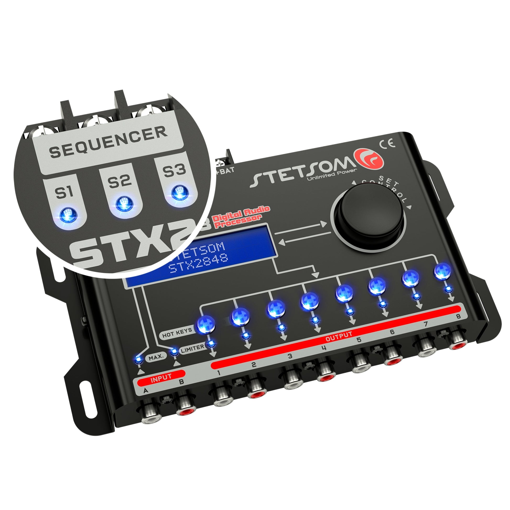 Stetsom STX 2848 DSP Crossover & Equalizer 8 Channel Full Digital Signal Processor (Sequencer)